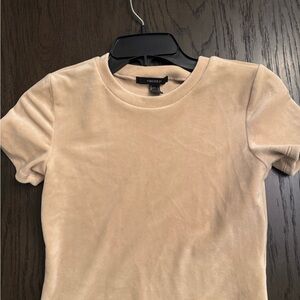 Forever 21 Beige Velvet Tee